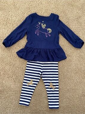 Cat & Jack Unicorn Peplum Top and Leggings